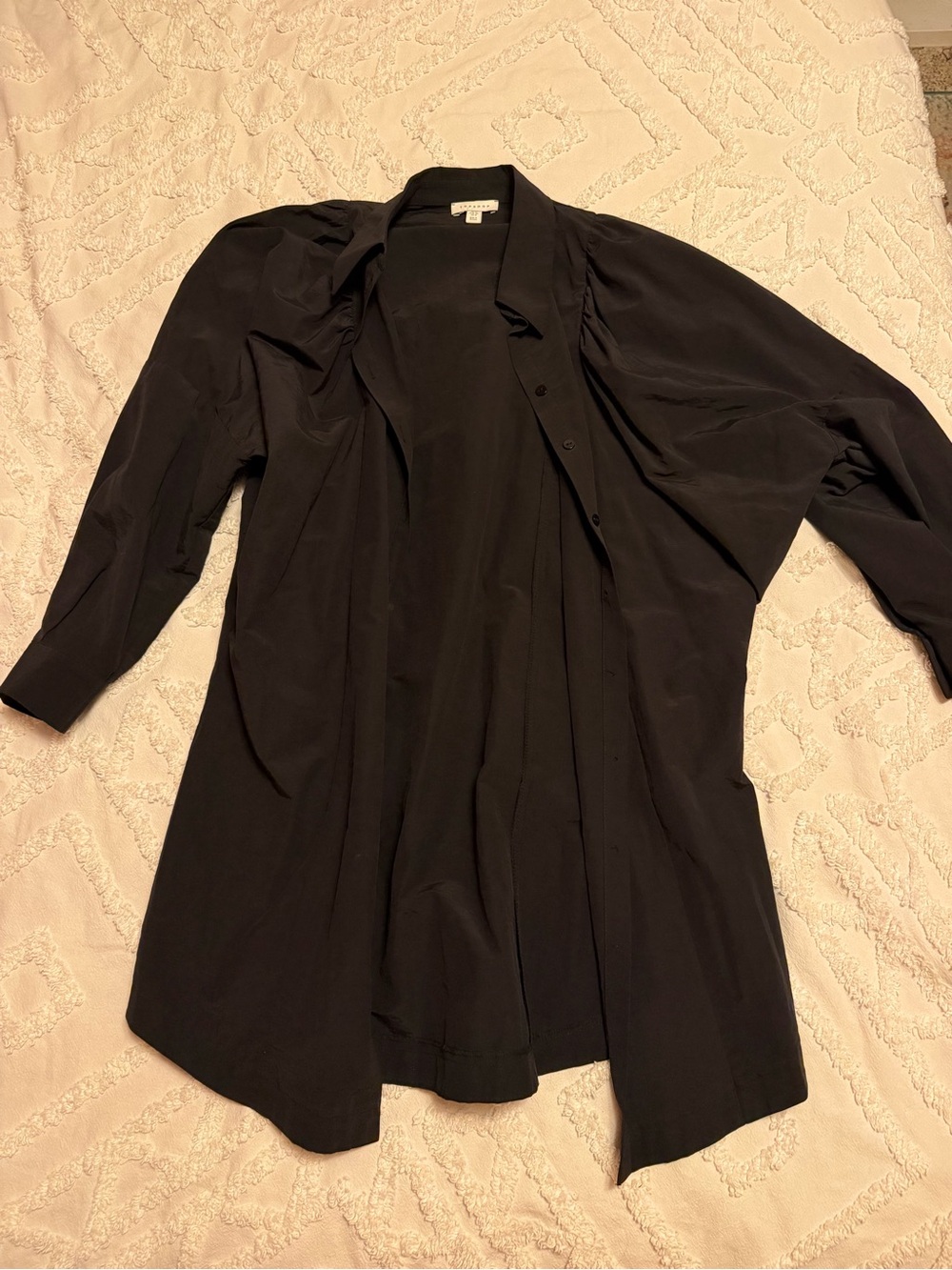 Topshop Black Button-Down Oversized Shirt
